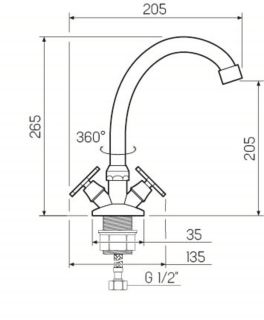 Смеситель для кухни РМС SL72-271F хром